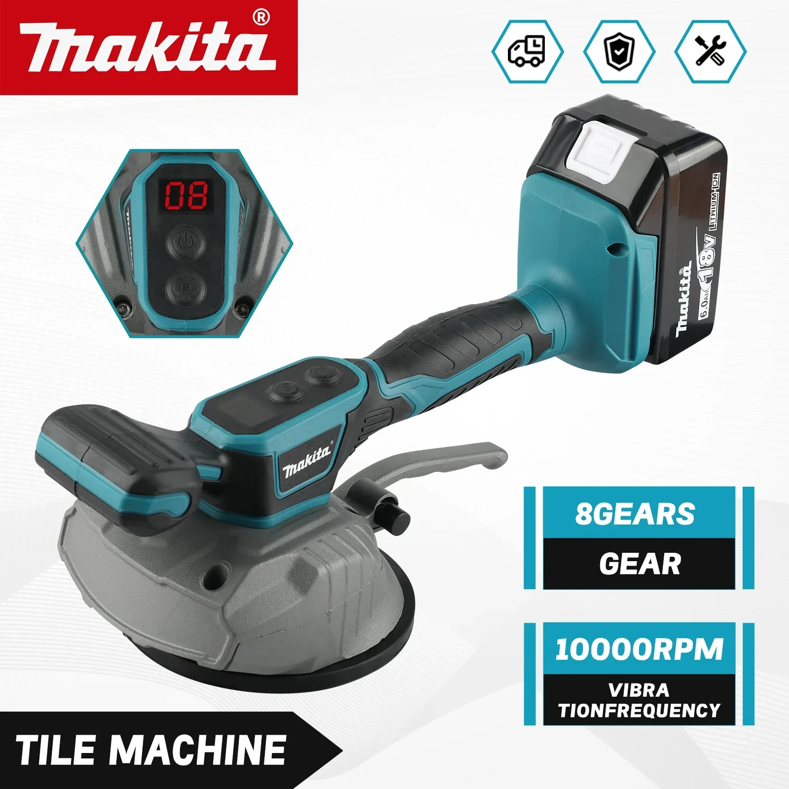 Makita Tile Leveler, Digital Display, 8 Gears, 10000rpm Vibration Frequency, 7500mAh, Easy to Use for Various Materials
Makita Tile Leveler, Digital Display, 8 Gears, 10000rpm Vibration Frequency, 7500mAh, Easy to Use for Various Materials