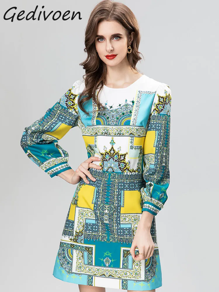 Gedivoen Autumn Fashion Runway Luxury Print Party Dress Women O Neck Long Sleeve Diamond High Waist Slim A-LINE Mini Short Dress
Gedivoen Autumn Fashion Runway Luxury Print Party Dress Women O Neck Long Sleeve Diamond High Waist Slim A-LINE Mini Short Dress