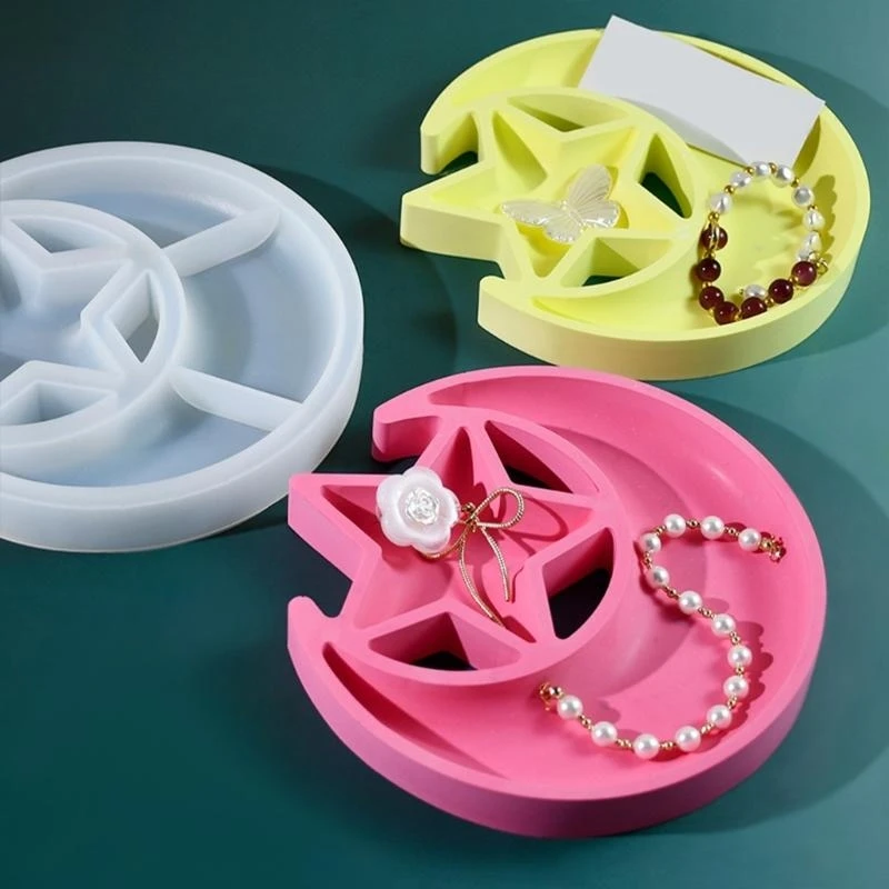 652F Practical Flexible Silicone Molds for Star and Moon Shaped Storage Trays Portable Accessory for Home Craft Supplies
652F Practical Flexible Silicone Molds for Star and Moon Shaped Storage Trays Portable Accessory for Home Craft Supplies