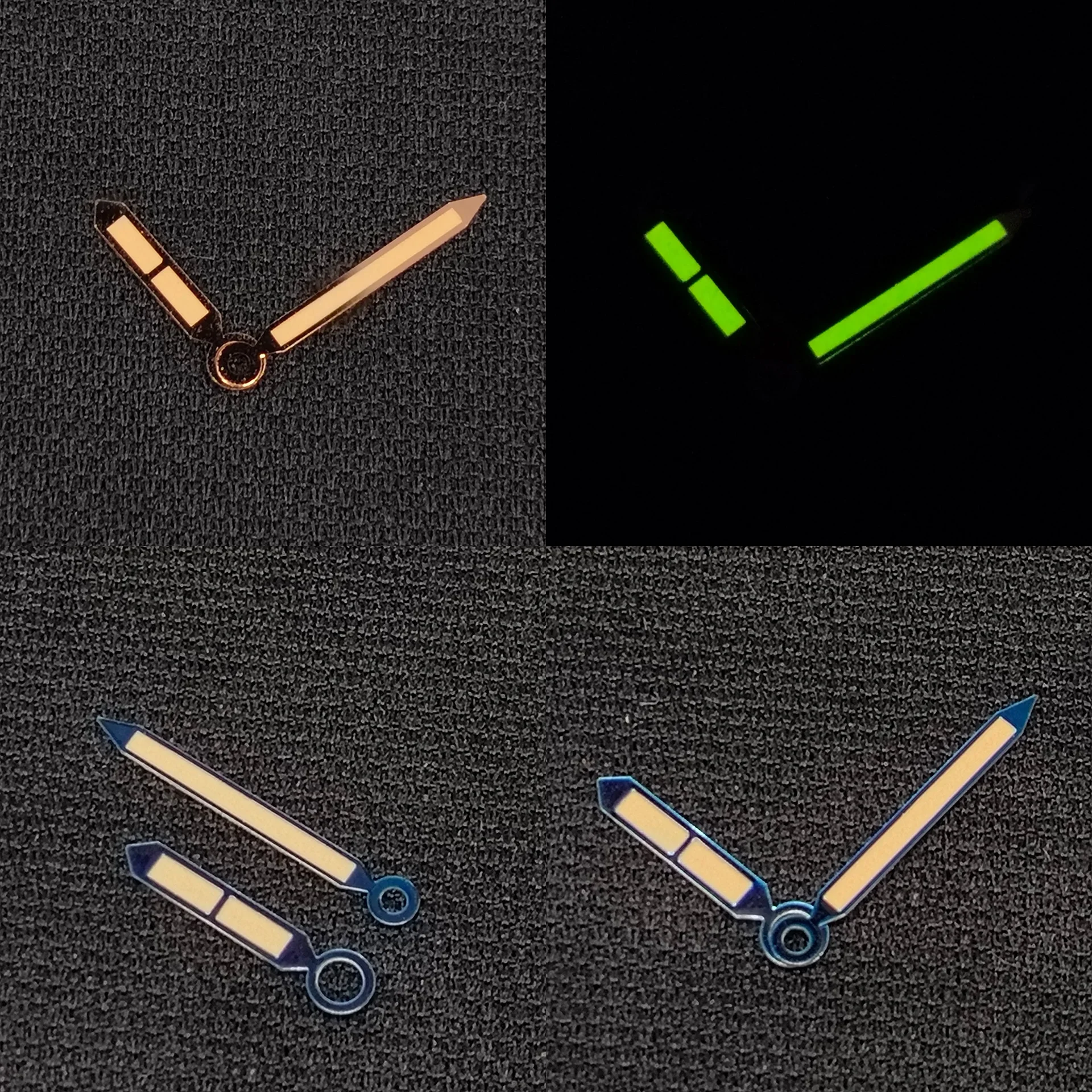 Black/ Rose Gold/ Blue 2 Pins Watch Hands with Green Luminous for Wristwatch ETA6497/6498 and ST3600/ ST3620 Movement
Black/ Rose Gold/ Blue 2 Pins Watch Hands with Green Luminous for Wristwatch ETA6497/6498 and ST3600/ ST3620 Movement