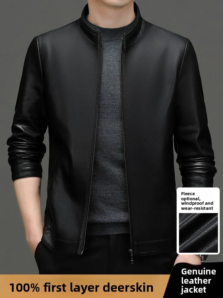 Autumn Winter Real Leather Jaet Stand Collar Zipper Fce Lined Men's Faion Busin Casual Straight Cut Tailoring
Autumn Winter Real Leather Jaet Stand Collar Zipper Fce Lined Men's Faion Busin Casual Straight Cut Tailoring