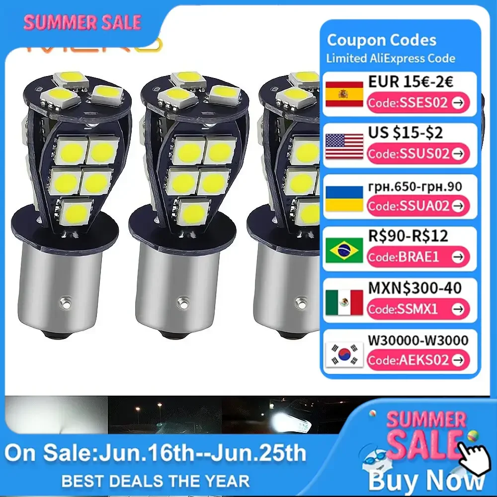 4Pcs Car LED Turn Tail Signal Parking White Light Accessory Universal 1156 1157 12V 18SMD 5050 Reverse License Plate Brake Bulb
4Pcs Car LED Turn Tail Signal Parking White Light Accessory Universal 1156 1157 12V 18SMD 5050 Reverse License Plate Brake Bulb