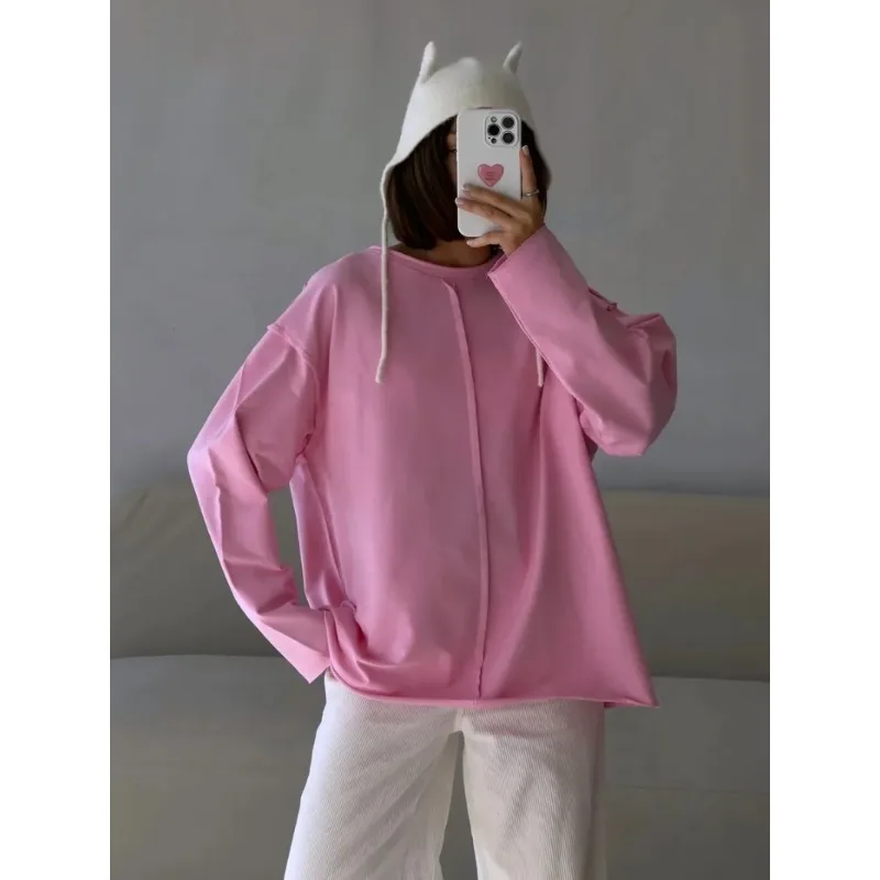 Базовые футболки из плотного хлопка, женские весенние футболки с длинными рукавами, свободная подошва, женская повседневная вязаная мягкая женская одежда
Базовые футболки из плотного хлопка, женские весенние футболки с длинными рукавами, свободная подошва, женская повседневная вязаная мягкая женская одежда