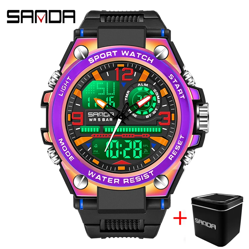 SANDA Sport Men Quartz Digital Watch Creative Diving Watches Men Waterproof Alarm Watch Dual Display Clock Relogio Masculino
SANDA Sport Men Quartz Digital Watch Creative Diving Watches Men Waterproof Alarm Watch Dual Display Clock Relogio Masculino
