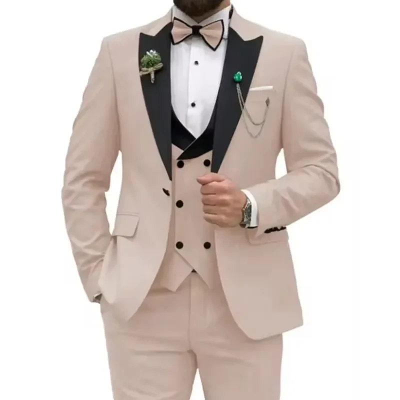 Beige Business Men Suits Costume Homme Slim Fit 3 Piece Double Breasted Suit Men Wedding Prom Party Business(Blazer+Vest+Pants)
Beige Business Men Suits Costume Homme Slim Fit 3 Piece Double Breasted Suit Men Wedding Prom Party Business(Blazer+Vest+Pants)