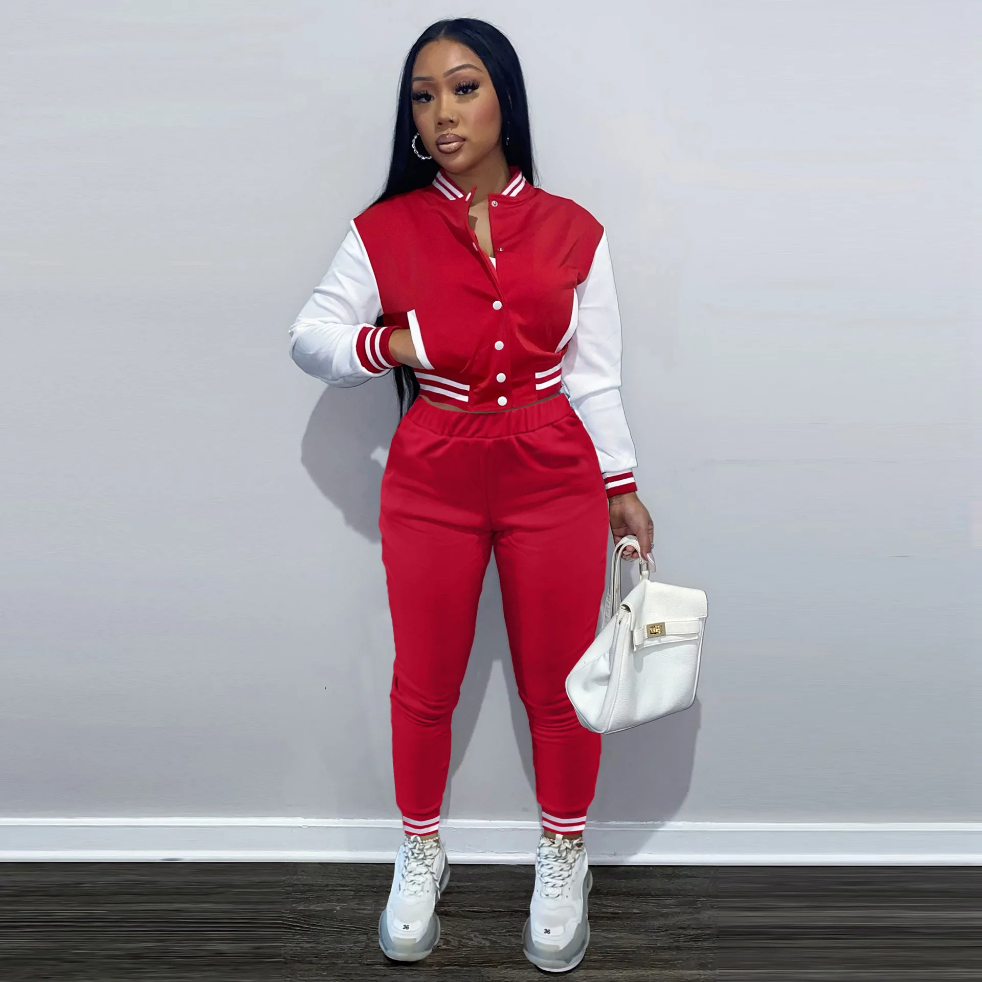 Autumn Women's Set Solid Color Long Sleeve Jacket Top And Pants Set Patchwork Fashion Casual Lady's Two-Piece Set
Autumn Women's Set Solid Color Long Sleeve Jacket Top And Pants Set Patchwork Fashion Casual Lady's Two-Piece Set