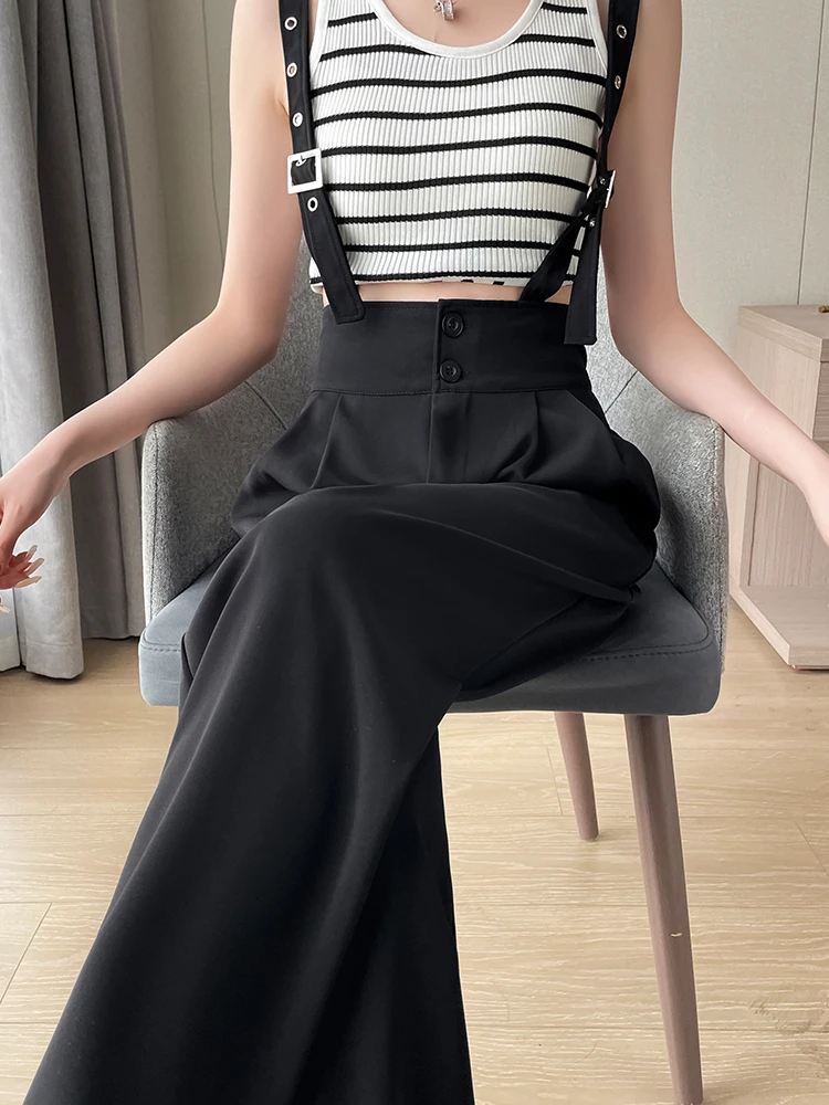 Fashion Women Loose Wide Leg High Waist Baggy Trousers Jumpsuit Strap Long Pants Spring Summer
Fashion Women Loose Wide Leg High Waist Baggy Trousers Jumpsuit Strap Long Pants Spring Summer