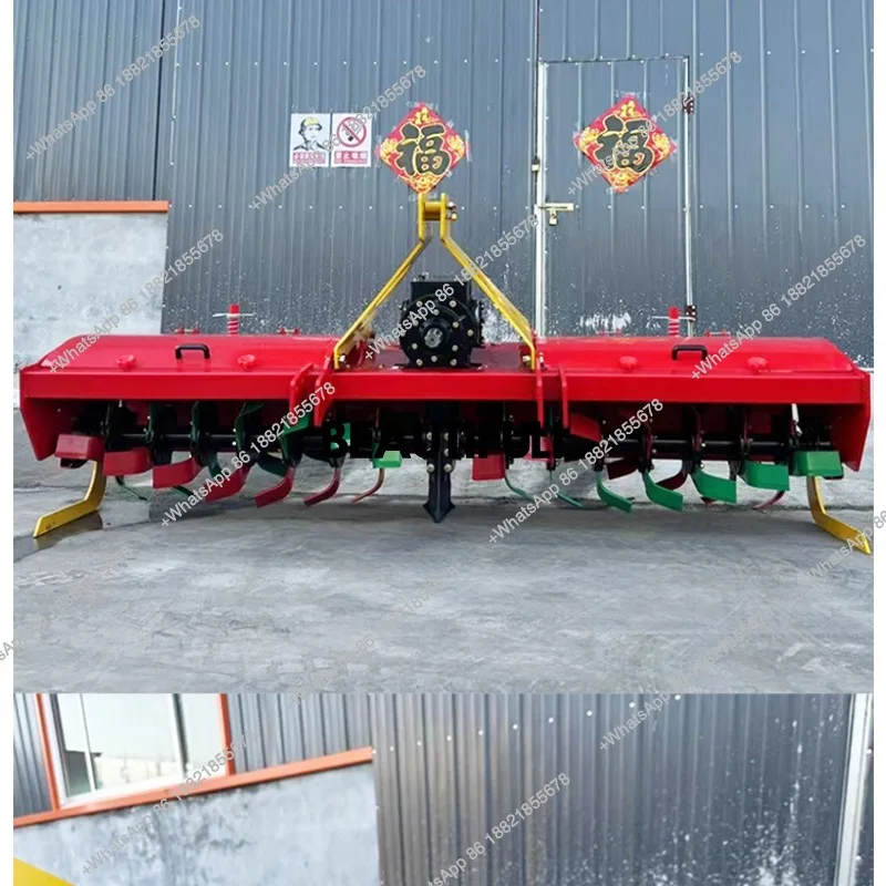New reclamation rotary tiller large tractor with a knife to loosen soil, open wasteland, broken grass, plough
New reclamation rotary tiller large tractor with a knife to loosen soil, open wasteland, broken grass, plough