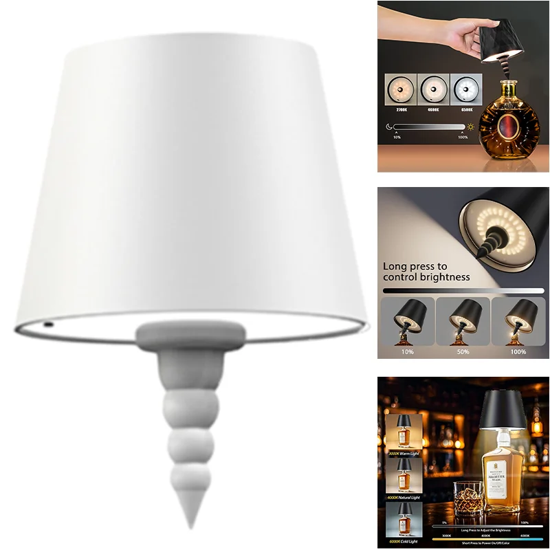 2Pcs-Portable Led Table Lamp, Home Decor Light - USB Rechargeable Wireless Bottle Lamp, Matte Finish - Three Adjustable Colors - Touch Control Night Light, Rechargeable Lithium Battery-Powered Bottle Lamp, Suitable for Bedroom, Living Room, Dining Room/Pa
2Pcs-Portable Led Table Lamp, Home Decor Light - USB Rechargeable Wireless Bottle Lamp, Matte Finish - Three Adjustable Colors - Touch Control Night Light, Rechargeable Lithium Battery-Powered Bottle Lamp, Suitable for Bedroom, Living Room, Dining Room/Pa