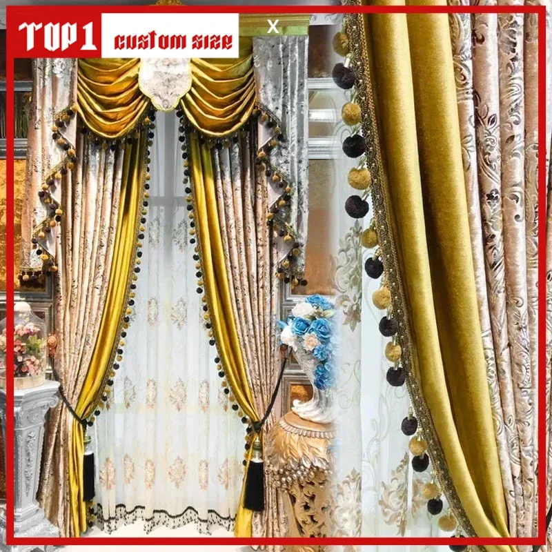 Retro Luxury Banquet Hall Decor With Gold Tulle Curtains For Living Room Bedroom Dining Custom Size Double Layer Color Matching
Retro Luxury Banquet Hall Decor With Gold Tulle Curtains For Living Room Bedroom Dining Custom Size Double Layer Color Matching