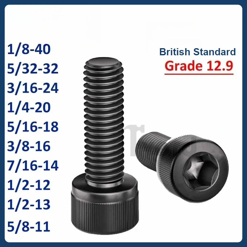 Grade 12.9 British Standard Hexagon Hex Socket Head Cap Screws BSW Allen Bolts 1/8 5/32 3/16 1/4 5/16 3/8 7/16 1/2 5/8
Grade 12.9 British Standard Hexagon Hex Socket Head Cap Screws BSW Allen Bolts 1/8 5/32 3/16 1/4 5/16 3/8 7/16 1/2 5/8
