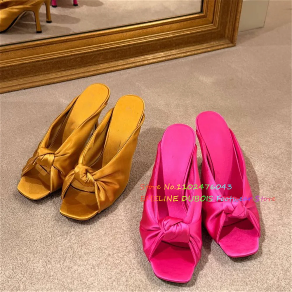 Rose Red Satin High Heel Slippers Women Sexy Sqaure Toe Slip On Stiletto Heel Slingback Elegant Solid Color Party Dress Mules
Rose Red Satin High Heel Slippers Women Sexy Sqaure Toe Slip On Stiletto Heel Slingback Elegant Solid Color Party Dress Mules