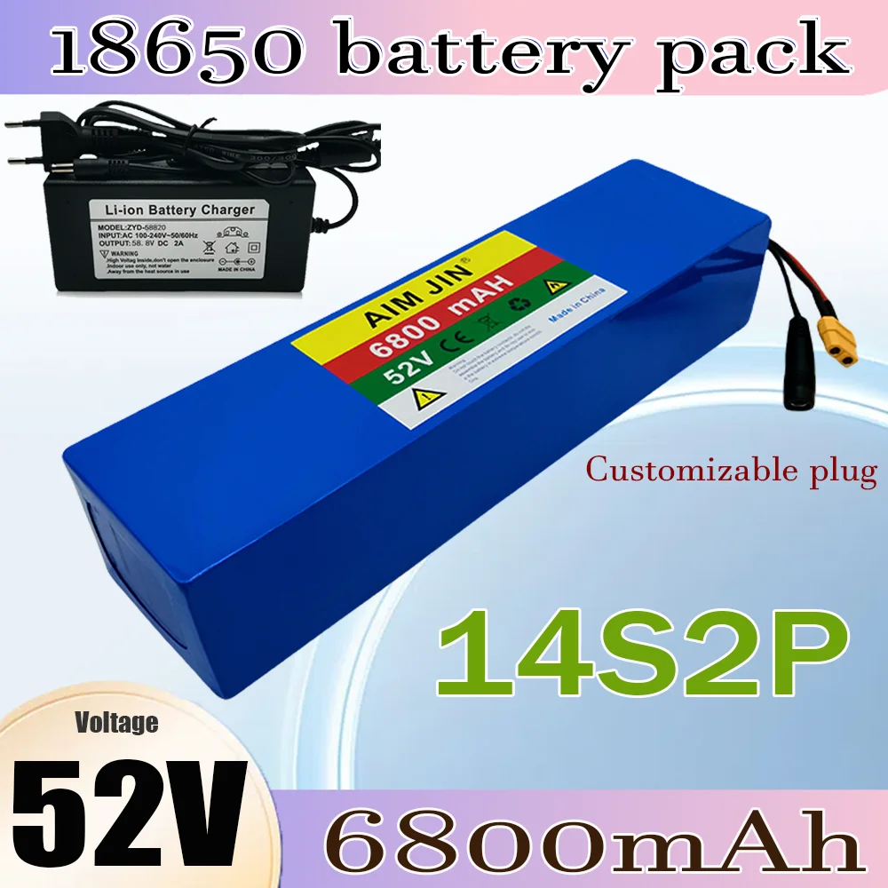 6800mAh large capacity Lithium battery pack 14S2P , For bicycles, scooters, motorcycles, built-in BMS 52V battery 18650 Li-ion
6800mAh large capacity Lithium battery pack 14S2P , For bicycles, scooters, motorcycles, built-in BMS 52V battery 18650 Li-ion