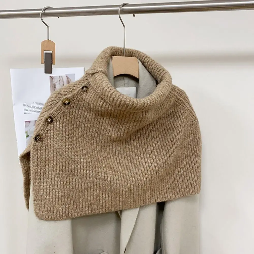 Korean Style Button Knitted Shawl Warm Irregular High Neck Scarf Thicken Cloak Women Winter Shawl Women
Korean Style Button Knitted Shawl Warm Irregular High Neck Scarf Thicken Cloak Women Winter Shawl Women