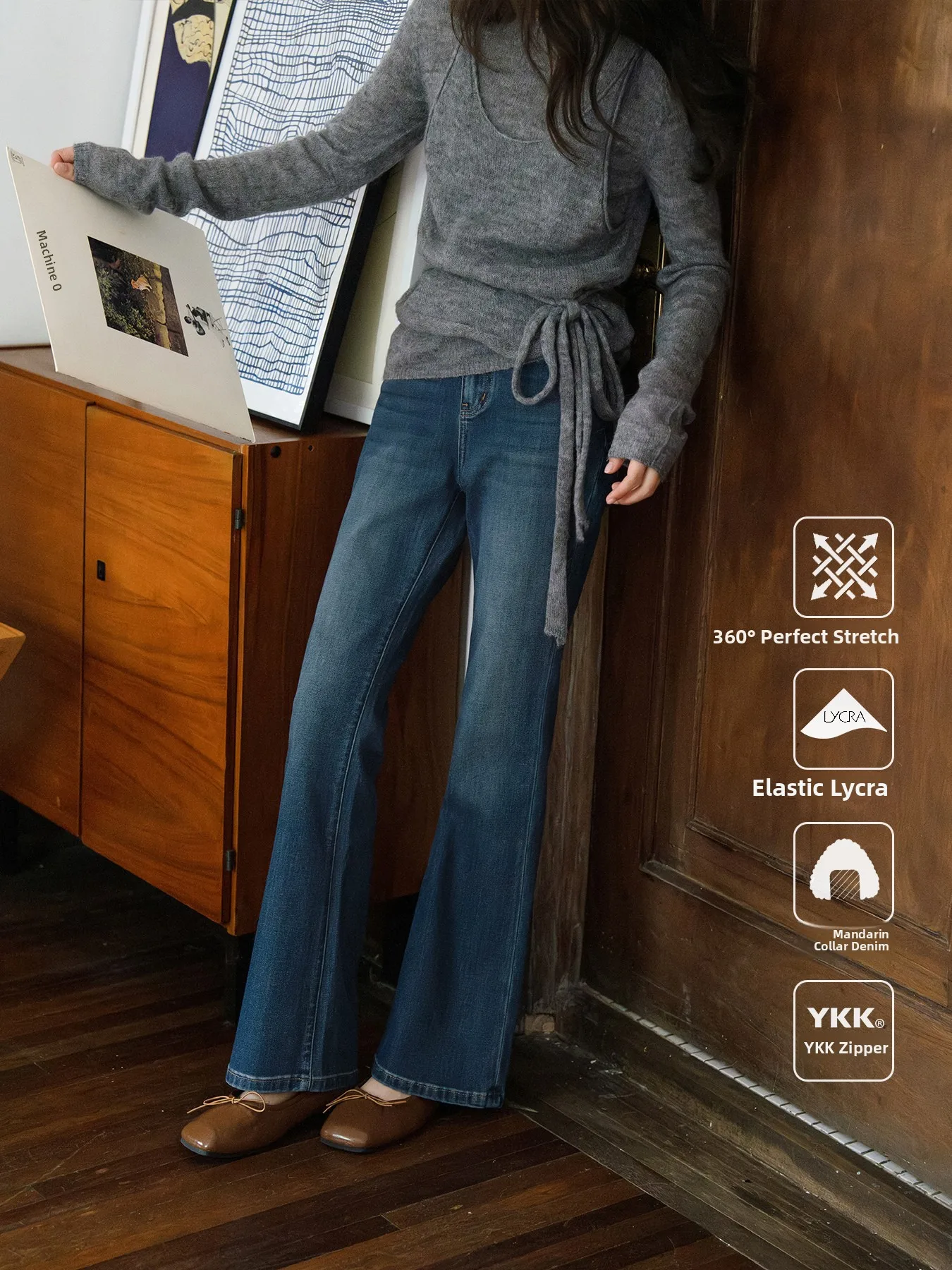 High Waist Flared Straight Leg Retro Blue Jeans Women's Four Way Stretch Cotton Denim Pants Autumn Fashion Slimming Effect
High Waist Flared Straight Leg Retro Blue Jeans Women's Four Way Stretch Cotton Denim Pants Autumn Fashion Slimming Effect