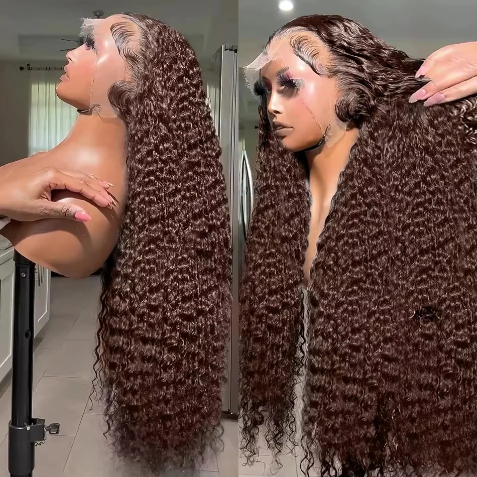 220 Density 30 40 Inch Brown Curly Wigs 13X6 HD Human Hair Lace Frontal Wig 13x4 Deep Waven Colored Wig For Women
220 Density 30 40 Inch Brown Curly Wigs 13X6 HD Human Hair Lace Frontal Wig 13x4 Deep Waven Colored Wig For Women