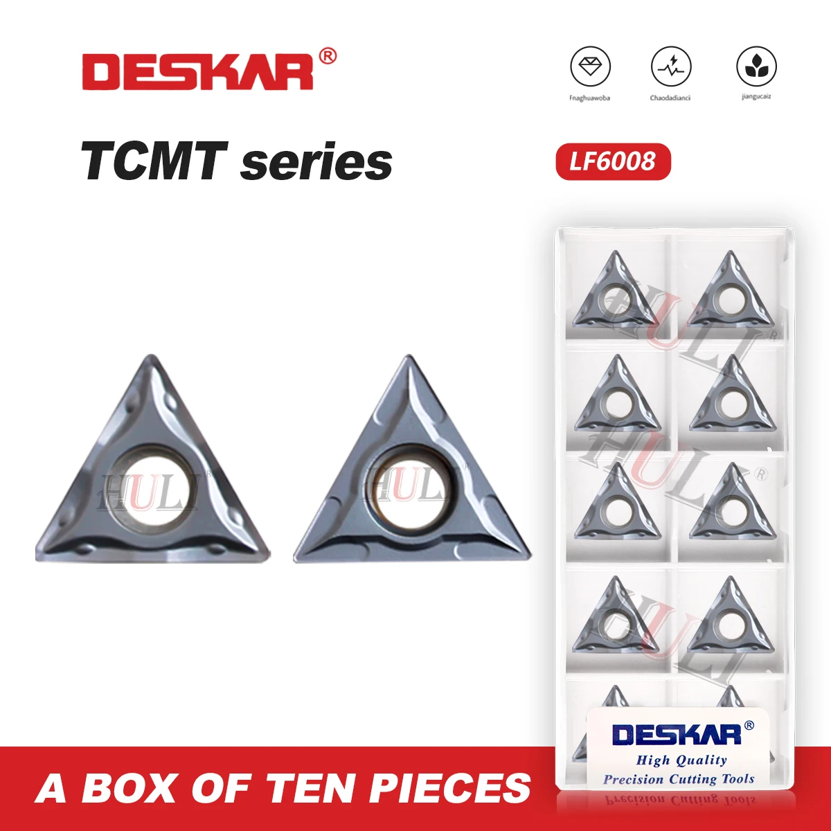 DESKAR TCMT110204-MA/110208-MA TCMT16T304 /16T308 LF6008 100% Original Hardmetal Suitable For Processing Ordinary Material Tool
DESKAR TCMT110204-MA/110208-MA TCMT16T304 /16T308 LF6008 100% Original Hardmetal Suitable For Processing Ordinary Material Tool