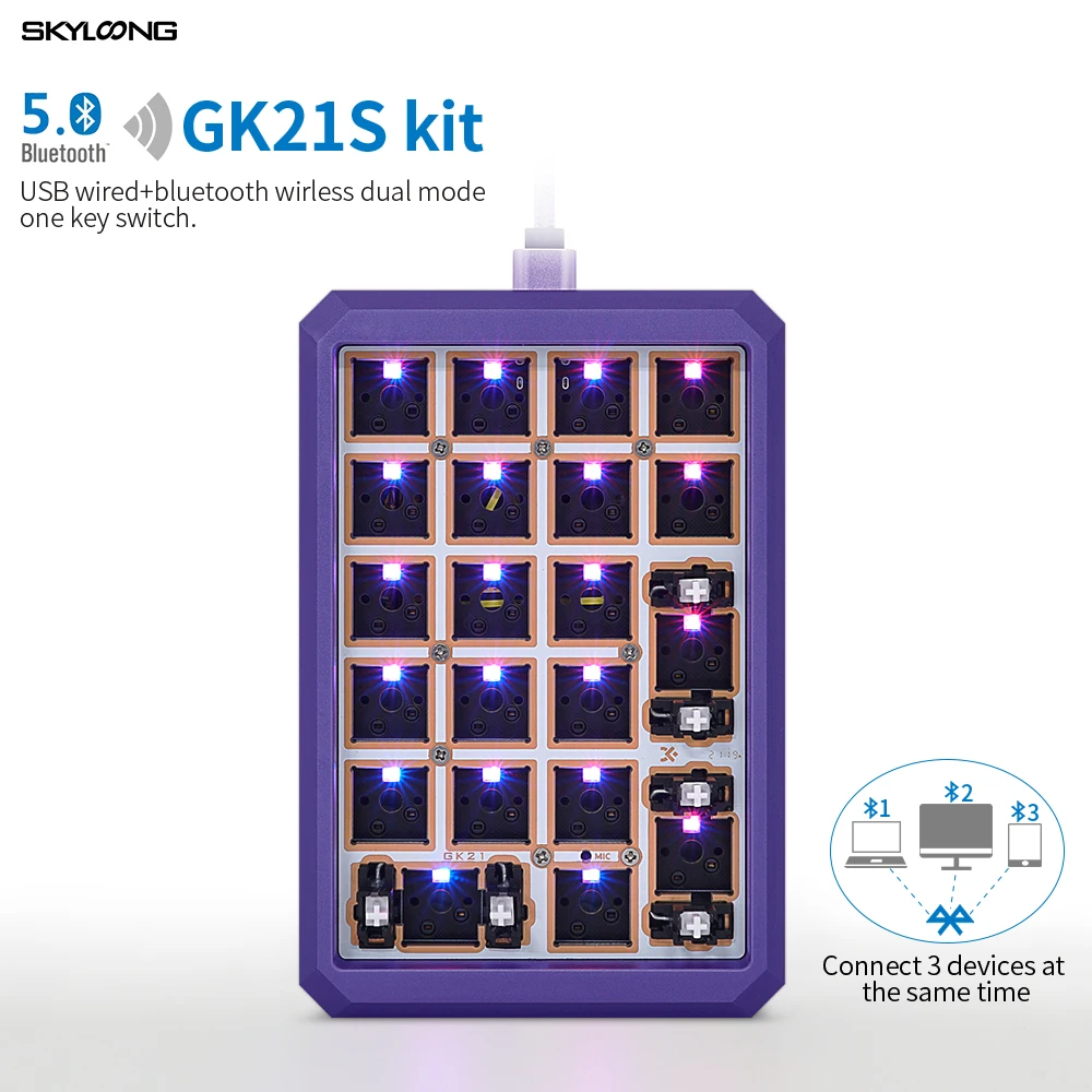 SKYLOONG GK21S GK21 Kit Mechanical Keyboard RGB 21 Keys HOT SWAP Bluetooth PCB Aluminum Alloy Case Numpad Double DIY Mode
SKYLOONG GK21S GK21 Kit Mechanical Keyboard RGB 21 Keys HOT SWAP Bluetooth PCB Aluminum Alloy Case Numpad Double DIY Mode