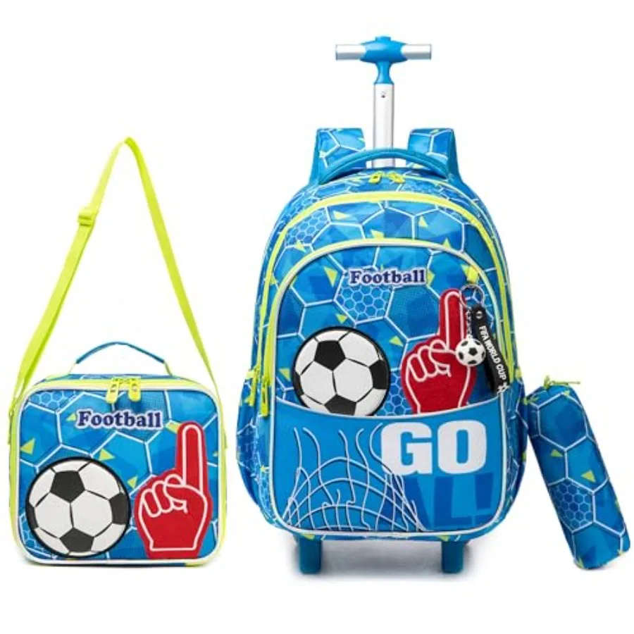 Football Rolling Backpack for Boys Suitcases Trolley Backpacks with Wheels 17" Roller Luggage Backpacks with Lunch Box Pencil C
Football Rolling Backpack for Boys Suitcases Trolley Backpacks with Wheels 17" Roller Luggage Backpacks with Lunch Box Pencil C