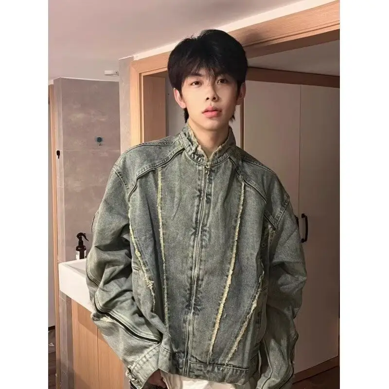 Джинсовый джинсовый джинсовый джерт в стиле ретро с застежкой-молнией и воротником-стойкой, мотоциклетный джерт, мужской байкерский джерт с потертостями по краю
Джинсовый джинсовый джинсовый джерт в стиле ретро с застежкой-молнией и воротником-стойкой, мотоциклетный джерт, мужской байкерский джерт с потертостями по краю