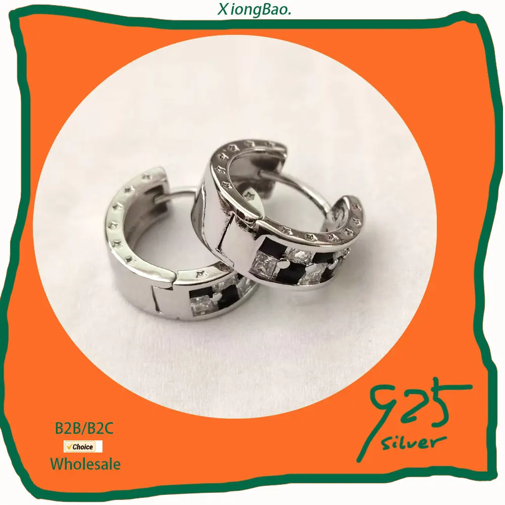 Fashion Ear Buckles for Women Black White Gemstone Stamp 925 Sterling Silver Simple Check Hoop Earrings Fine Jewelry Gift 2026
Fashion Ear Buckles for Women Black White Gemstone Stamp 925 Sterling Silver Simple Check Hoop Earrings Fine Jewelry Gift 2026