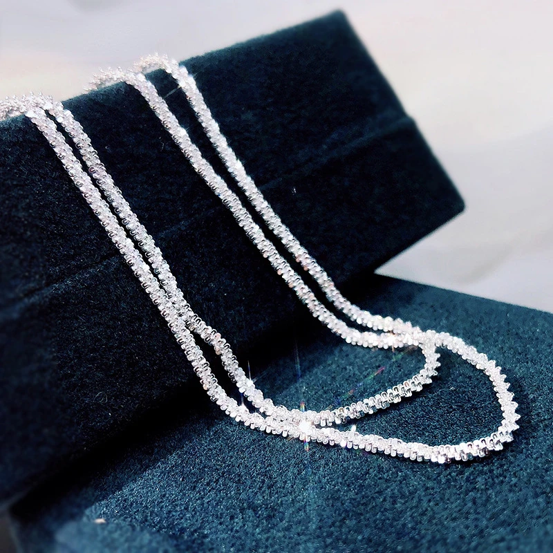 Authentic 925 Sterling Silver Necklace Chain 18K White Gold Plated Necklaces for Women Party Birthday Fine Jewelry Gifts
Authentic 925 Sterling Silver Necklace Chain 18K White Gold Plated Necklaces for Women Party Birthday Fine Jewelry Gifts