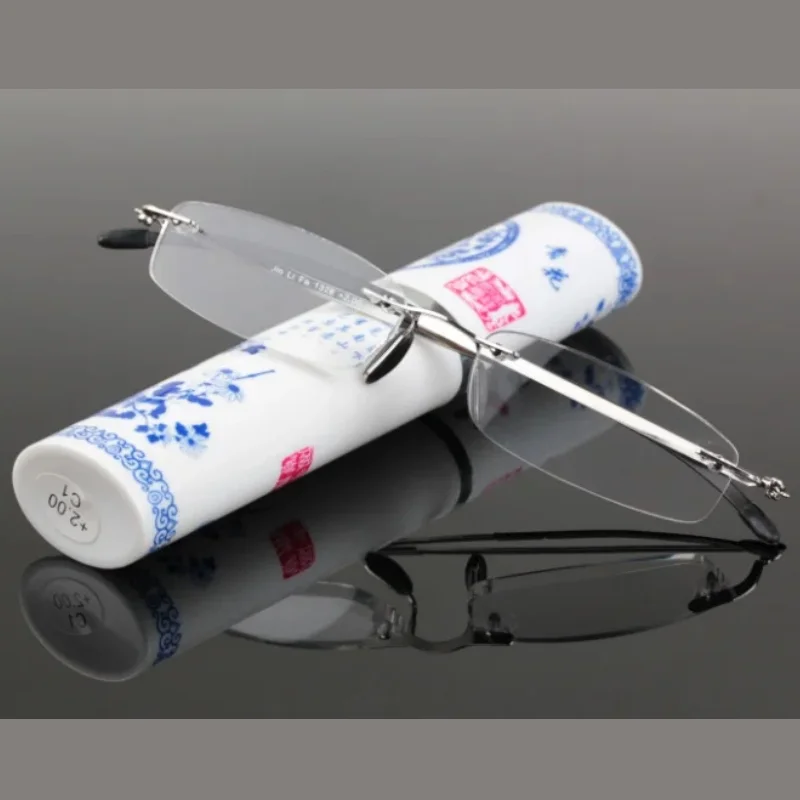 Clara Vida Rimless Chinese Blue and White Porcelain Box Style Reading Glasses Men Women +1.00+1.50+2.00 +2.50+3.00+3.50+4.0
Clara Vida Rimless Chinese Blue and White Porcelain Box Style Reading Glasses Men Women +1.00+1.50+2.00 +2.50+3.00+3.50+4.0