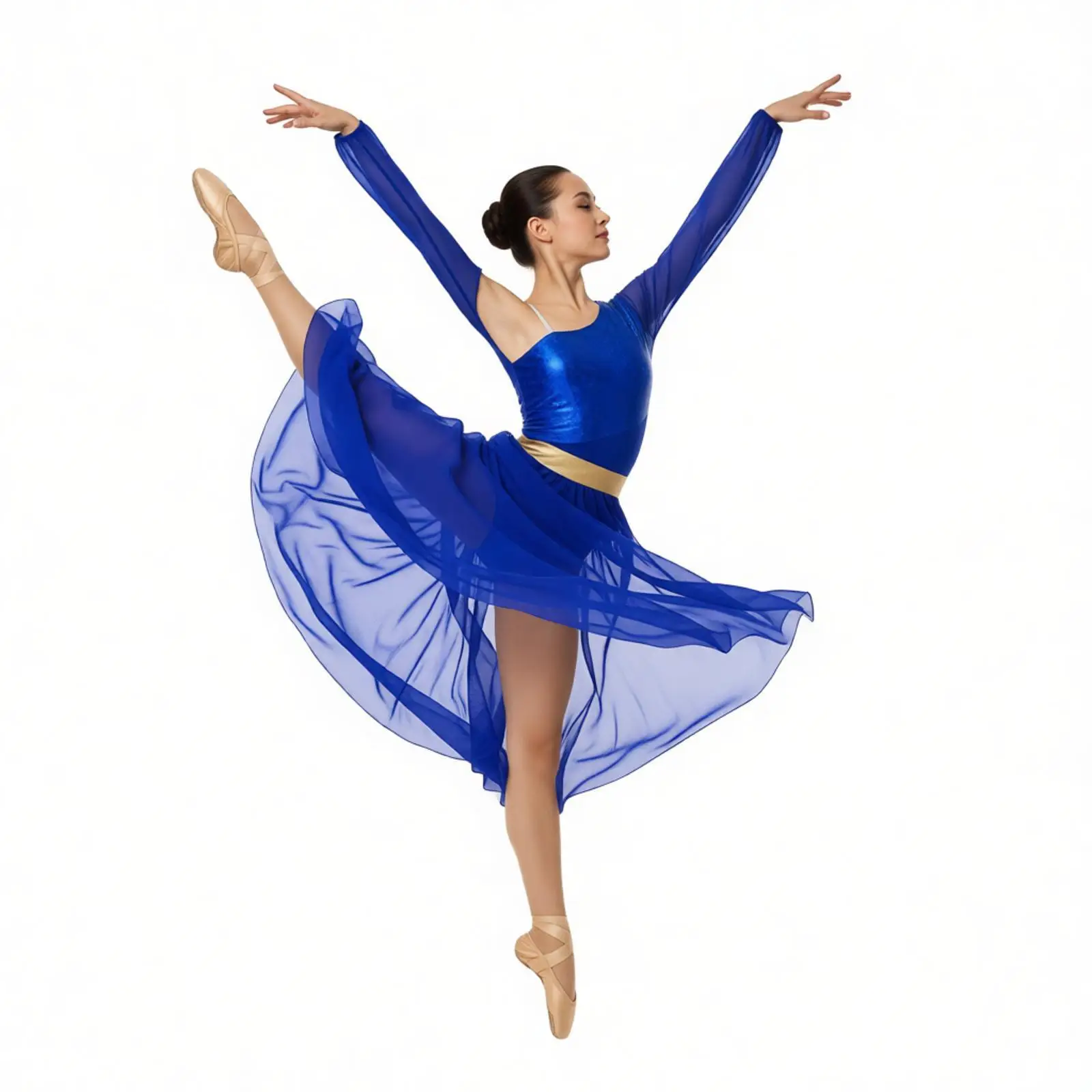 Women Lyrical Performance Modern Dance Costume Glittery Sequined Asymmetrical Shoulder Sheer Mesh Spliced Liturgical Dancewear
Women Lyrical Performance Modern Dance Costume Glittery Sequined Asymmetrical Shoulder Sheer Mesh Spliced Liturgical Dancewear