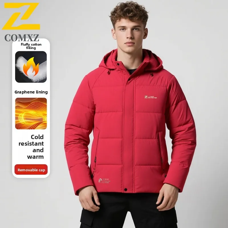 Мужская хлопковая куртка 2025, графеновая толстая морозостойкая теплая съемная шапка, пальто, уличная зимняя одежда, повседневная мужская хлопковая куртка с перьями
Мужская хлопковая куртка 2025, графеновая толстая морозостойкая теплая съемная шапка, пальто, уличная зимняя одежда, повседневная мужская хлопковая куртка с перьями