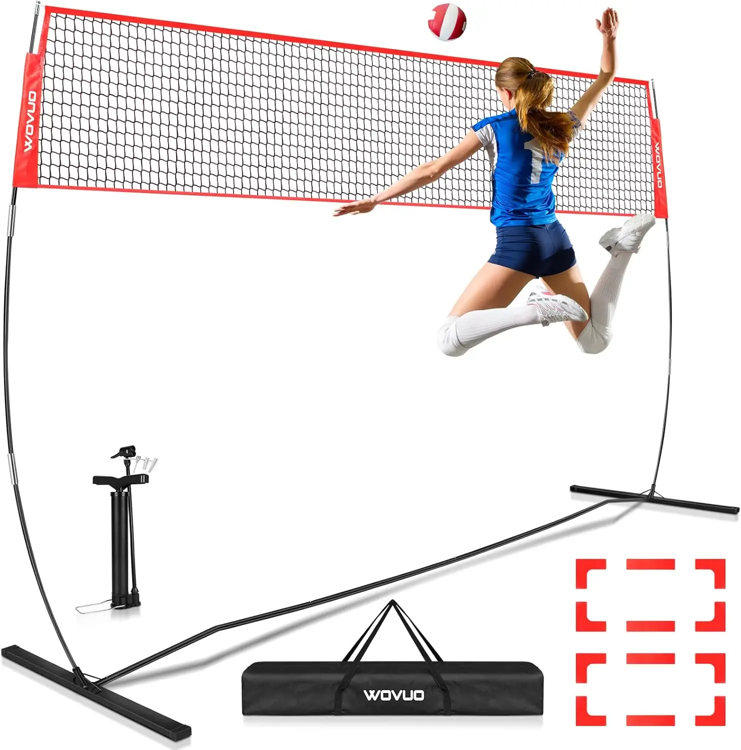 12FT Portable Beach Volleyball Net Set, Height Adjustable for Backyard Outdoor Indoor
12FT Portable Beach Volleyball Net Set, Height Adjustable for Backyard Outdoor Indoor