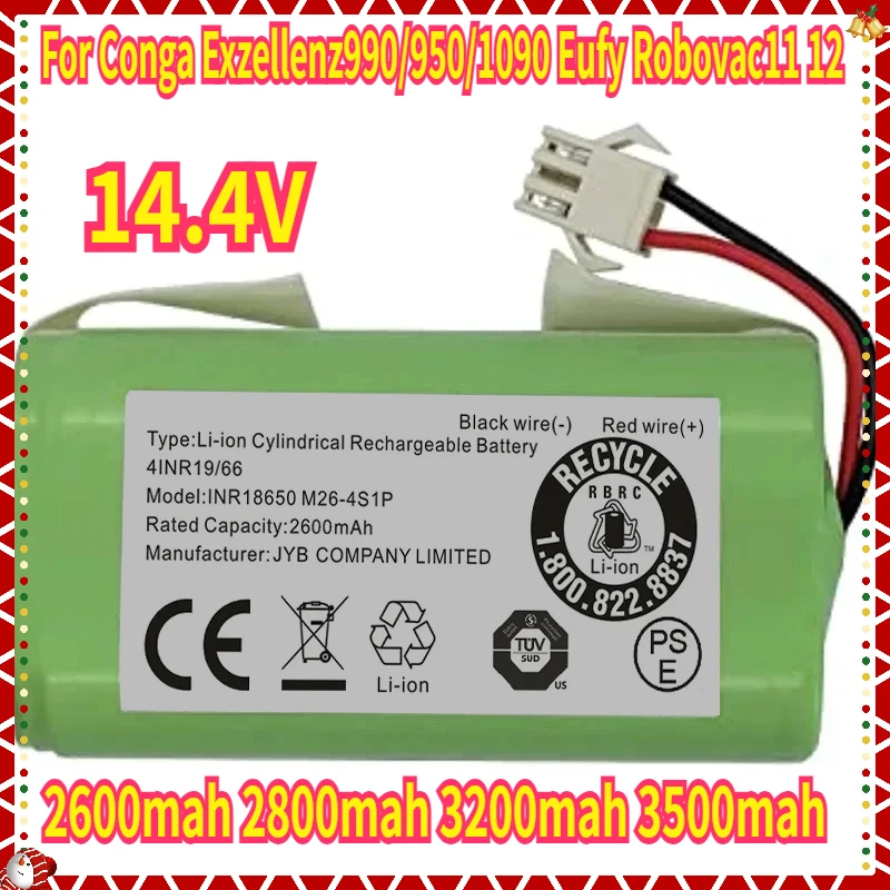 3500mAh 14.4V Replacement Battery for Conga 990 1090 Tesvor X500 Ecovacs Deebot N79 N79S DN622 Eufy RoboVac 11 11S 12 RoboVac 30
3500mAh 14.4V Replacement Battery for Conga 990 1090 Tesvor X500 Ecovacs Deebot N79 N79S DN622 Eufy RoboVac 11 11S 12 RoboVac 30
