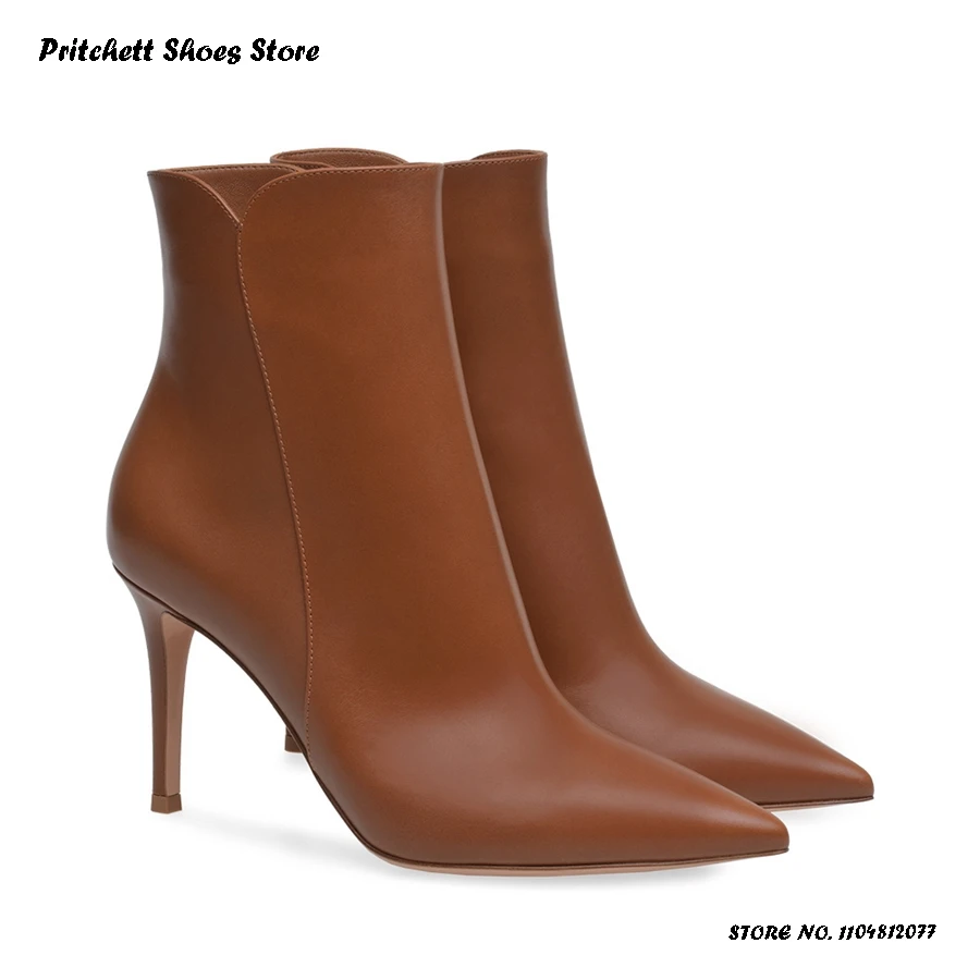 Women's Leather Stiletto Ankle Boots Elegant Pointed Toe Spring Autumn Plus Size Shoes Office Ladies Side Zipper Solid Booties
Women's Leather Stiletto Ankle Boots Elegant Pointed Toe Spring Autumn Plus Size Shoes Office Ladies Side Zipper Solid Booties