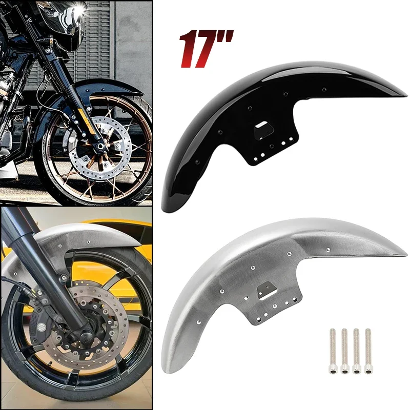 17" Motorcycle Chrome Bright Black Wrap Front Fender Accessories For Harley Touring Road King Electra Street Glide 2014-up
17" Motorcycle Chrome Bright Black Wrap Front Fender Accessories For Harley Touring Road King Electra Street Glide 2014-up