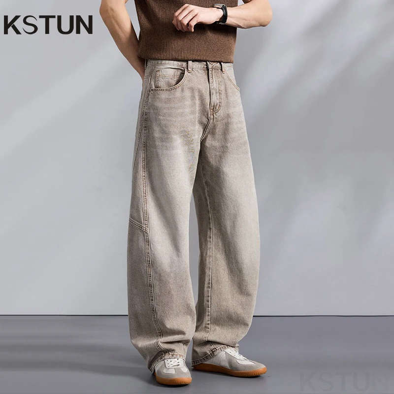 KSTUN 2026 Men's Loose Straight Jeans Wide-leg Trousers Curved Blade Jeans Khaki Denim Pants Male Baggy Pants Patched Vintage
KSTUN 2026 Men's Loose Straight Jeans Wide-leg Trousers Curved Blade Jeans Khaki Denim Pants Male Baggy Pants Patched Vintage