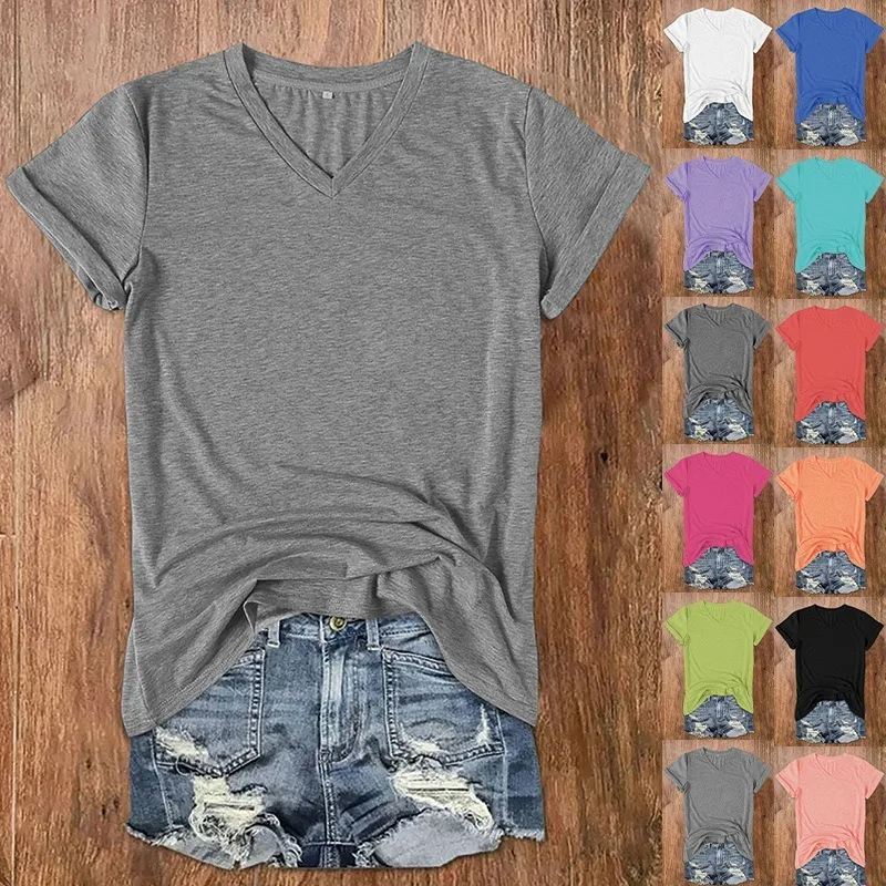 2025 Spring/Summer New Women's Top Solid Color Spliced V-neck Short Sleeve Loose T-shirt for Women in Europe and Ame
2025 Spring/Summer New Women's Top Solid Color Spliced V-neck Short Sleeve Loose T-shirt for Women in Europe and Ame