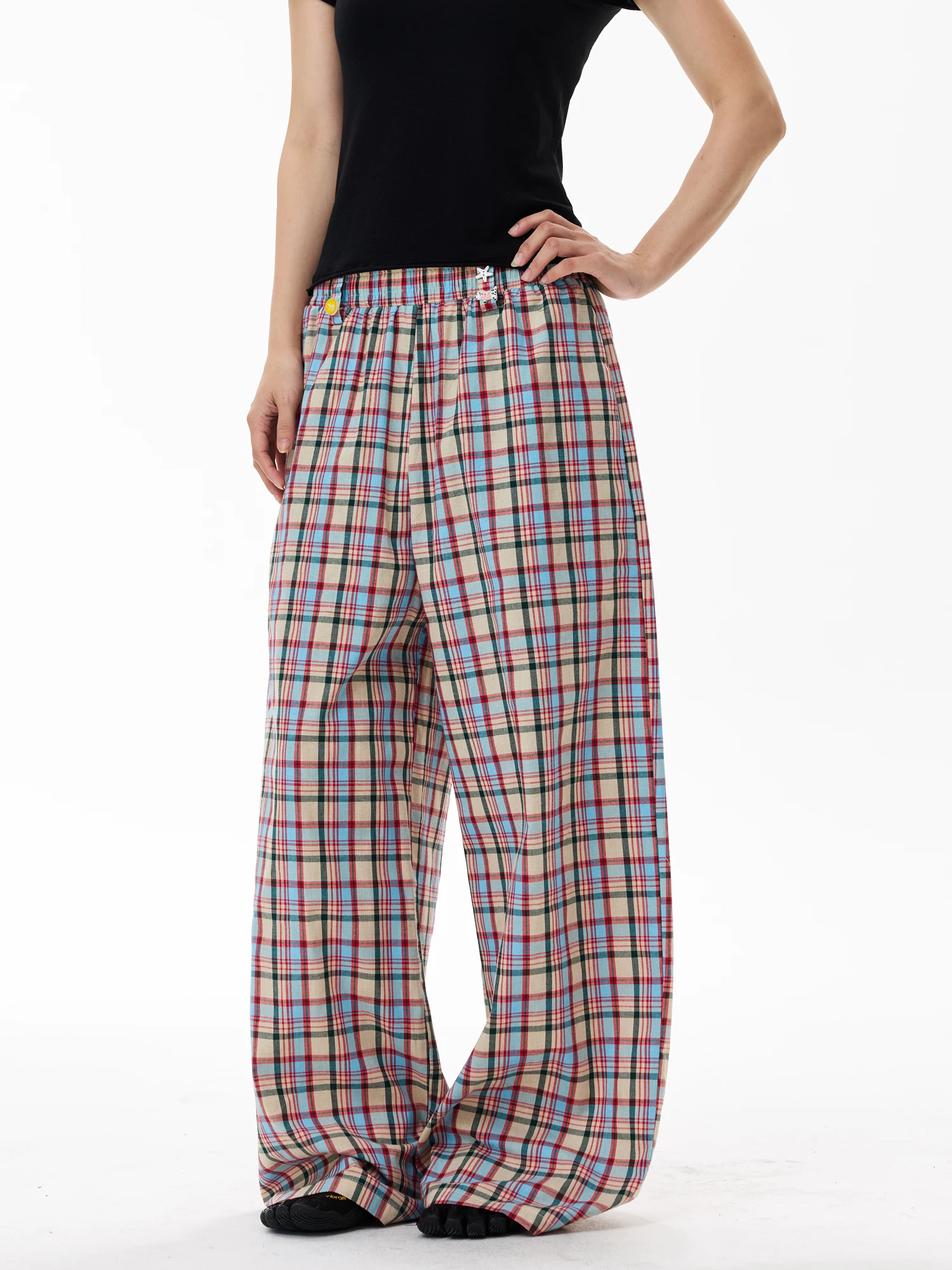 Yeboun Retro Countryside Style Plaid Loose Wide Leg Pants Women's Casual American Style Summer New Straight Cut Long Trousers
Yeboun Retro Countryside Style Plaid Loose Wide Leg Pants Women's Casual American Style Summer New Straight Cut Long Trousers