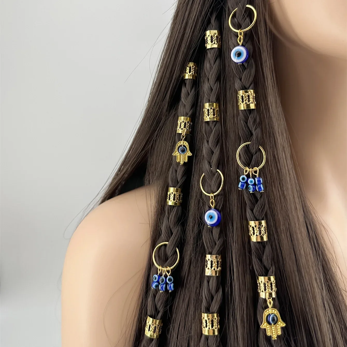 16pcs Cute Cool Pendant Hair Braid Ring Blue Eye Shape Braid Hair Ring for Girls Party Headwear Hair Accessories Set
16pcs Cute Cool Pendant Hair Braid Ring Blue Eye Shape Braid Hair Ring for Girls Party Headwear Hair Accessories Set