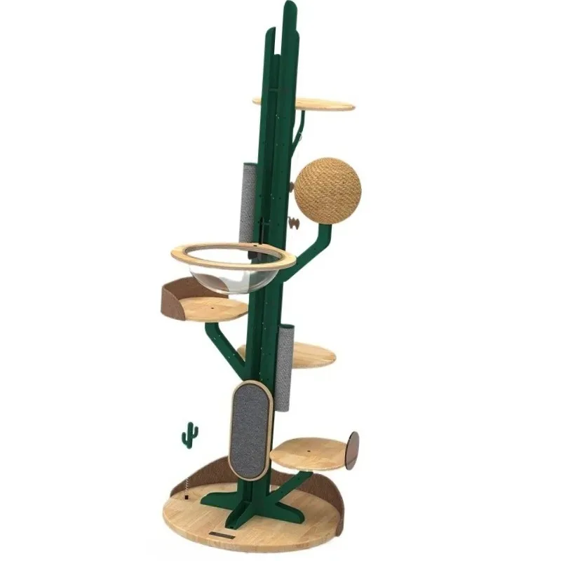 Cactus Design Solid Wood and Iron Cat Tree with Capsule Bed Space-Saving Stable Climbing Tower for Home Use
Cactus Design Solid Wood and Iron Cat Tree with Capsule Bed Space-Saving Stable Climbing Tower for Home Use