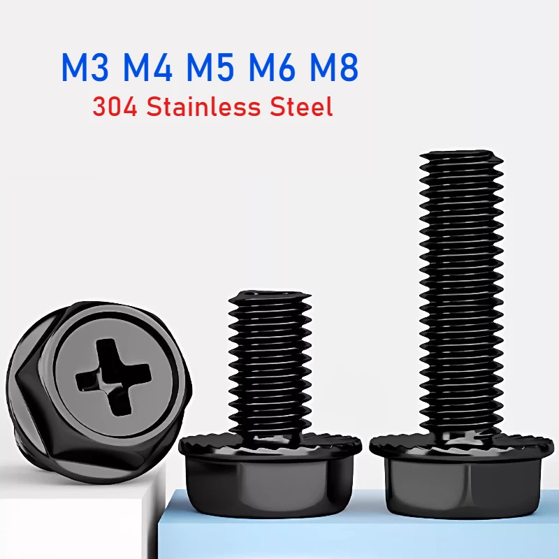 M3 M4 M5 M6 M8 Black 304 Stainless Steel Phillips Flange Bolts External Hex Hexagon Screws Bolt
M3 M4 M5 M6 M8 Black 304 Stainless Steel Phillips Flange Bolts External Hex Hexagon Screws Bolt