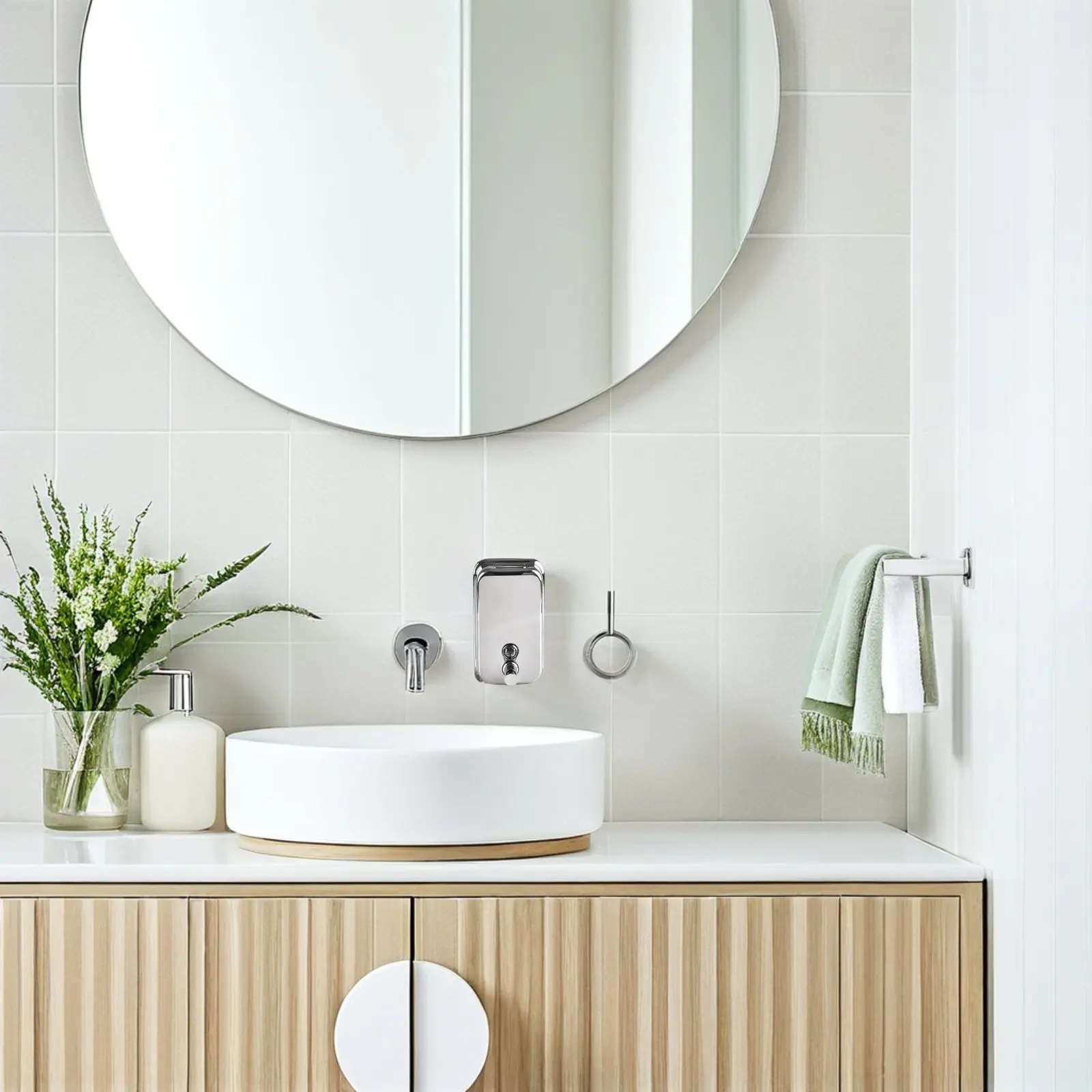 1Pcs Elegant Stainless Steel Wall Soap Dispenser Press Type Easy Install Large Capacity Bathroom Shower Dispenser Home Use
1Pcs Elegant Stainless Steel Wall Soap Dispenser Press Type Easy Install Large Capacity Bathroom Shower Dispenser Home Use