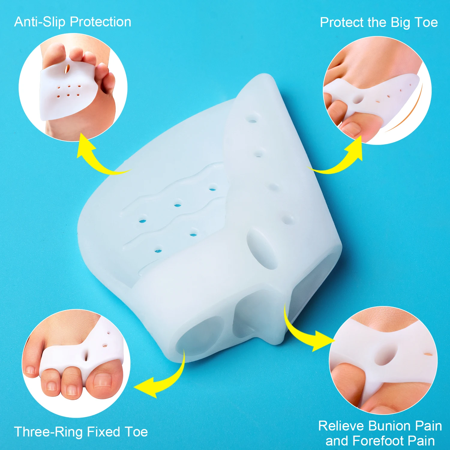 2Pcs/Pair Silicone Gel Big Toe Separator Hallux Valgus Bunion Corrector Toe Overlapping Adjuster Pedicure Care Tools Household
2Pcs/Pair Silicone Gel Big Toe Separator Hallux Valgus Bunion Corrector Toe Overlapping Adjuster Pedicure Care Tools Household