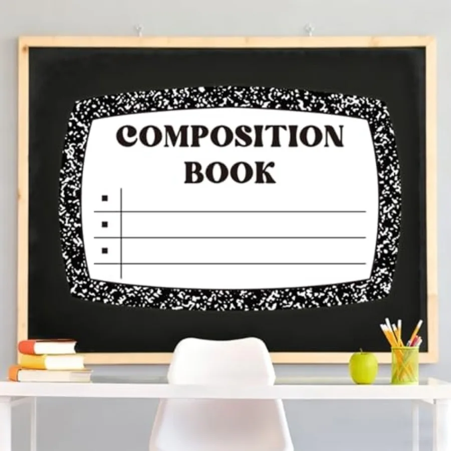 4 Pcs Composition Book Bulletin Board Paper Classroom Decorations White Black Composition Notebook Cover Paper for Back to Scho
4 Pcs Composition Book Bulletin Board Paper Classroom Decorations White Black Composition Notebook Cover Paper for Back to Scho