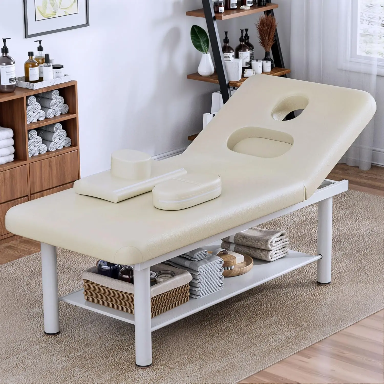 Heavy Duty Massage Table Adjustable Backrest 31.5in Wide Spa Facial Bed Metal Frame PU Leather Salon, Customized
Heavy Duty Massage Table Adjustable Backrest 31.5in Wide Spa Facial Bed Metal Frame PU Leather Salon, Customized