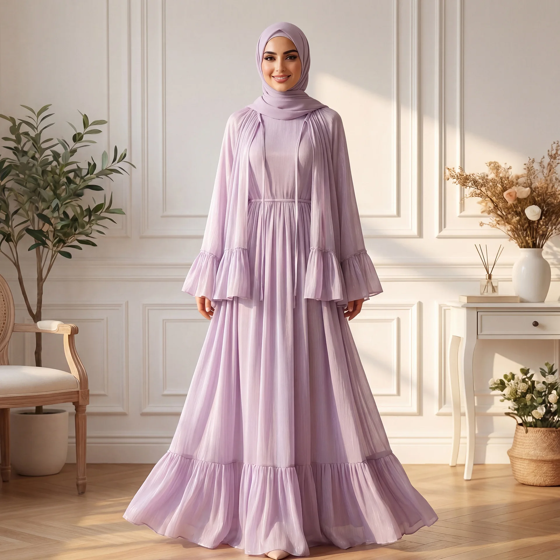 Elegant Muslim Sets for Women Shawl Cloak Maxi Dress Dubai Abaya Turkey Kaftan Beaded Jalabiya Caftan Marocain Femme Robe Gown
Elegant Muslim Sets for Women Shawl Cloak Maxi Dress Dubai Abaya Turkey Kaftan Beaded Jalabiya Caftan Marocain Femme Robe Gown