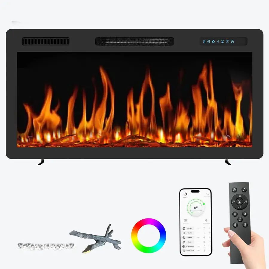 Fireplace Inserts Modernos Wall Fireplace With App Remote Touch Control amp Child Lock, 750w 1500w Heater 7 Flame Speed Brightne
Fireplace Inserts Modernos Wall Fireplace With App Remote Touch Control amp Child Lock, 750w 1500w Heater 7 Flame Speed Brightne