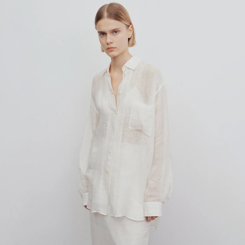 Американская женская повседневная блузка из хлопка и льна, свободного кроя, с длинным рукавом, белая, тонкая, в стиле Casual.
Американская женская повседневная блузка из хлопка и льна, свободного кроя, с длинным рукавом, белая, тонкая, в стиле Casual.