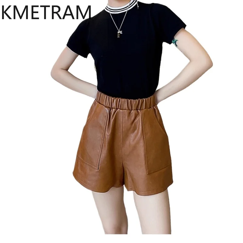 KMETRAM 100% Top Layer Sheepskin Shorts for Woman Genuine Leather Wide Leg Short Autumn Winter Women' S Clothes 2025 шорты
KMETRAM 100% Top Layer Sheepskin Shorts for Woman Genuine Leather Wide Leg Short Autumn Winter Women' S Clothes 2025 шорты