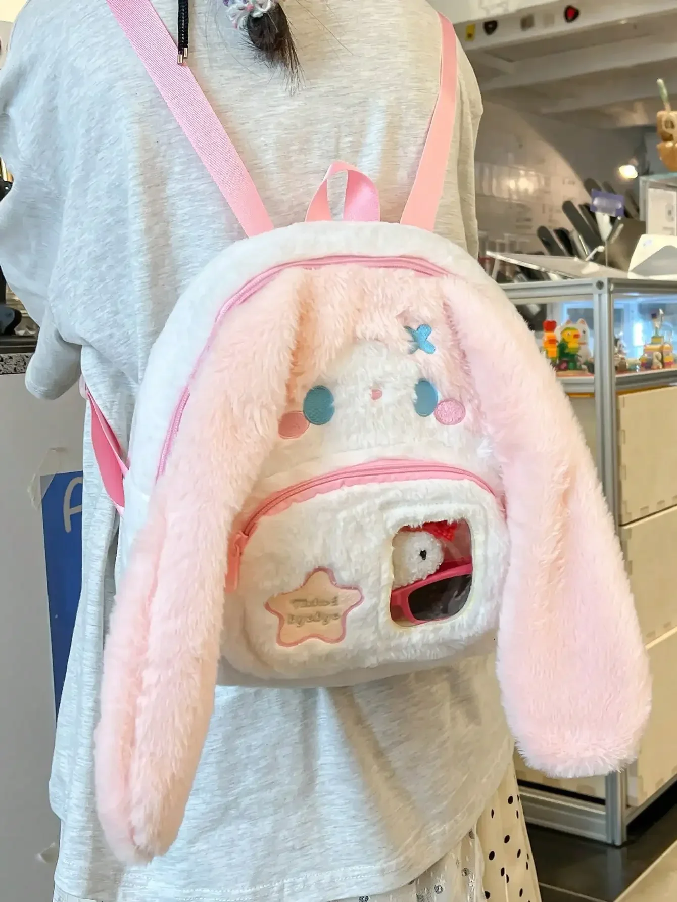 New Pink Long-Eared Rabbit Skin-Friendly And Soft Backpack, Cartoon Backpack Girl Lolita Pain Window Cute Small Schoolbag, The Bag Is Made Of Soft And Skin-Friendly Velvet Fabric, Sweet Color Matching Plus Zipper Closure Is Beautiful And
New Pink Long-Eared Rabbit Skin-Friendly And Soft Backpack, Cartoon Backpack Girl Lolita Pain Window Cute Small Schoolbag, The Bag Is Made Of Soft And Skin-Friendly Velvet Fabric, Sweet Color Matching Plus Zipper Closure Is Beautiful And