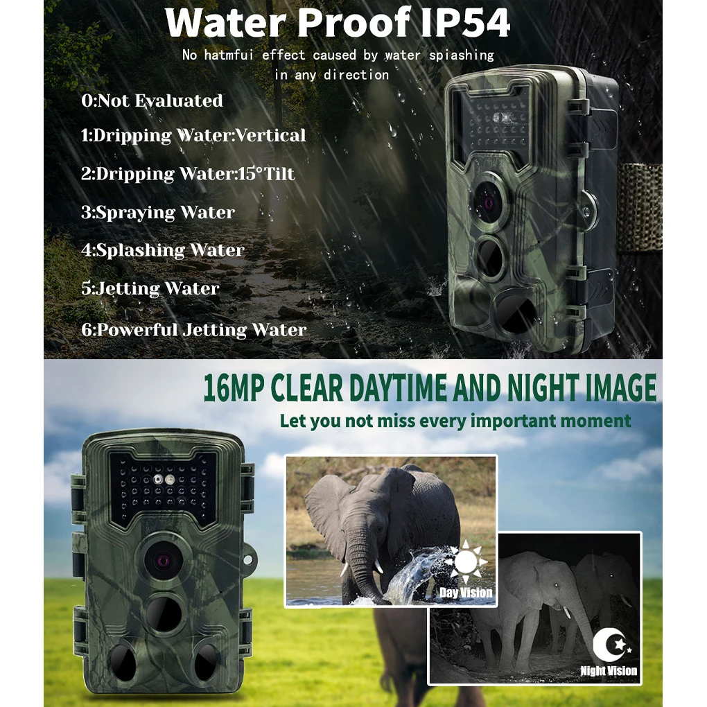 IP66 Waterproof Game Camera 34 Glow-Free Infrared IR LED Nightvision And Long Distance 34 Glow Free camouflage green
IP66 Waterproof Game Camera 34 Glow-Free Infrared IR LED Nightvision And Long Distance 34 Glow Free camouflage green