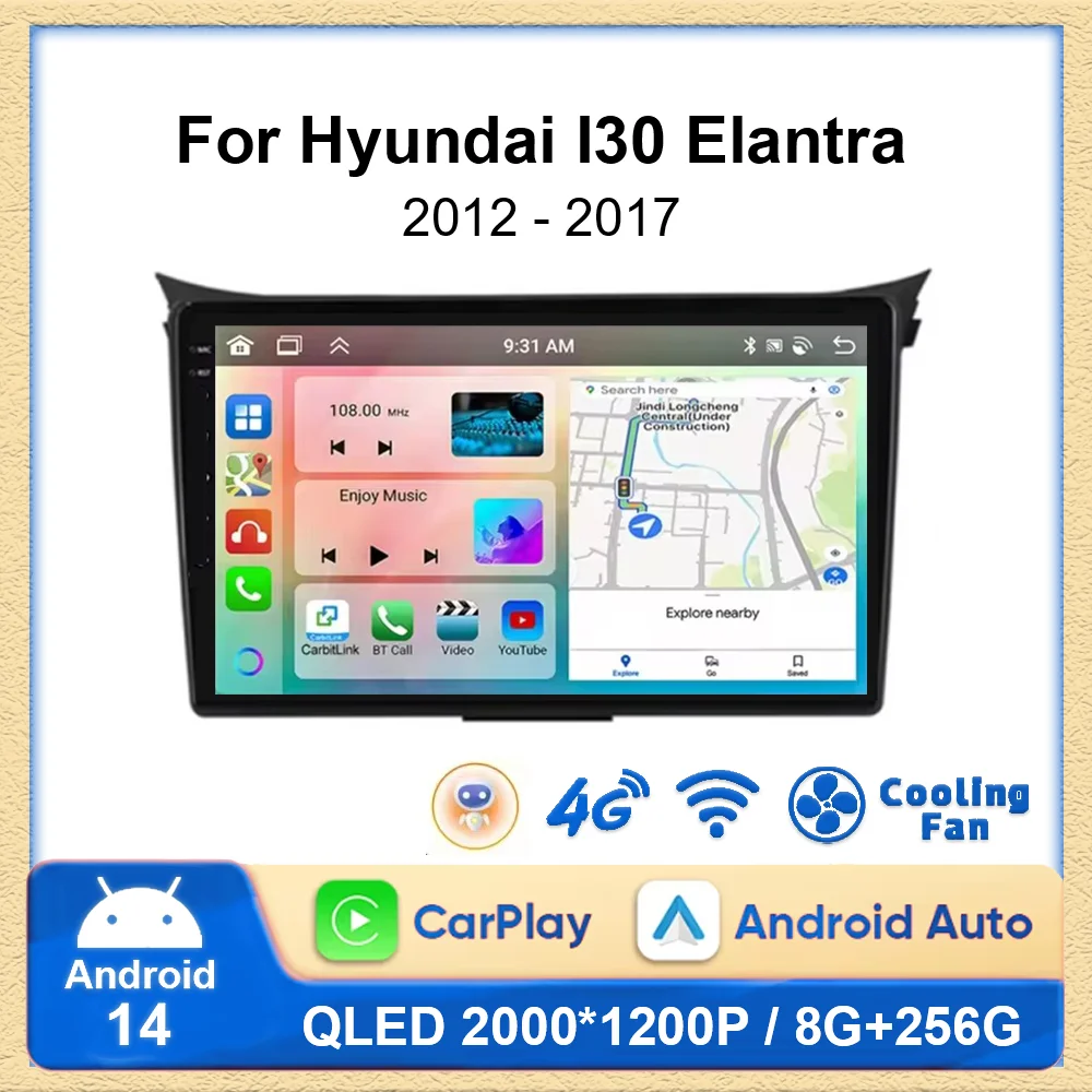 Car Radio Android 14 For Hyundai I30 Elantra GT 2011-2017 Multimedia Player GPS Carplay Android auto DVR DSP 2 Din Stere
Car Radio Android 14 For Hyundai I30 Elantra GT 2011-2017 Multimedia Player GPS Carplay Android auto DVR DSP 2 Din Stere